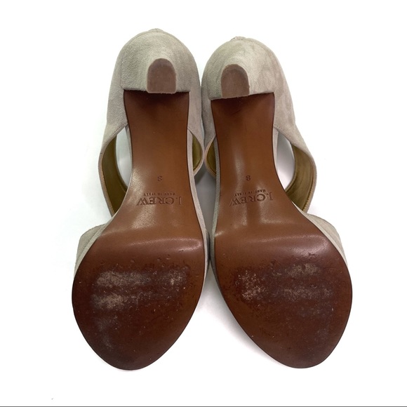 J. Crew Alecia Gray Suede Peep Toe Platform Pumps - Picture 7 of 11